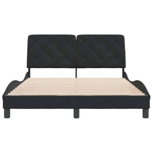 Okvir za krevet bez madraca crni 140 x 190 cm baršunasti - Crna 140 x 190 cm Cijena