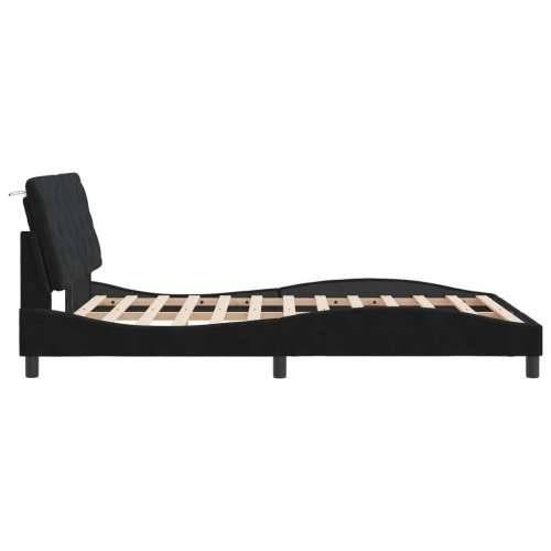 Okvir za krevet bez madraca crni 140 x 190 cm baršunasti - Crna 140 x 190 cm Cijena