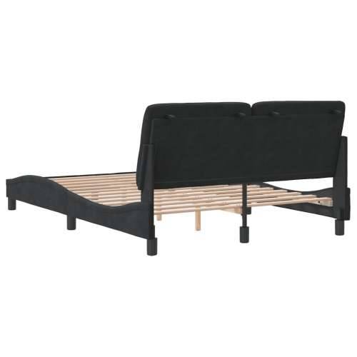 Okvir za krevet bez madraca crni 140 x 190 cm baršunasti - Crna 140 x 190 cm Cijena
