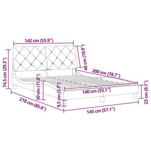 Okvir za krevet bez madraca crni 140x200 cm baršunasti - Crna 140 x 200 cm Cijena