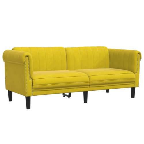 2-dijelni set sofa žuti baršunasti - Žuta dvosjed + trosjed Cijena