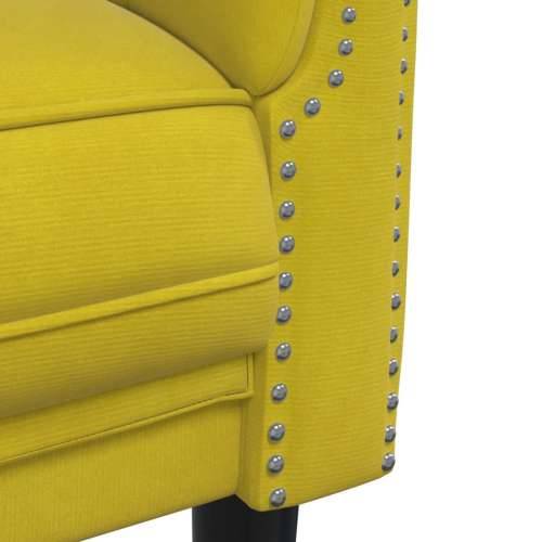 2-dijelni set sofa žuti baršunasti - Žuta dvosjed + trosjed Cijena