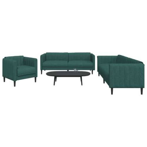 3-dijelni set sofa tamnozeleni od tkanine Cijena