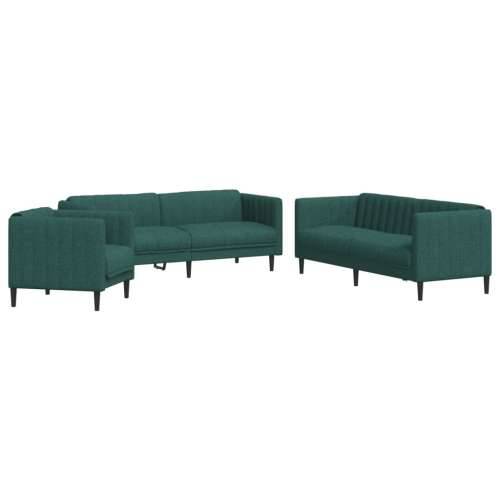 3-dijelni set sofa tamnozeleni od tkanine Cijena