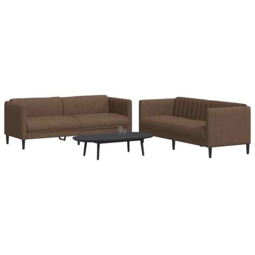 2-dijelni set sofa smeđi od tkanine Cijena