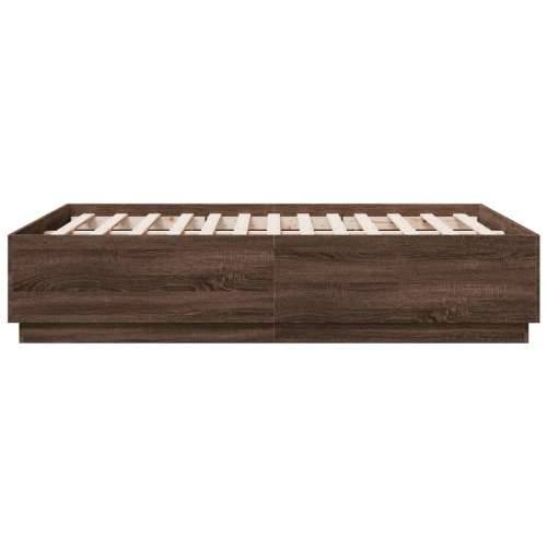 Okvir za krevet smeđi hrast 135x190 cm konstruirano drvo - Smeđi hrast 135 x 190 cm Cijena