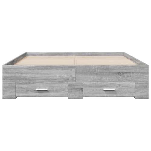 Okvir za krevet s ladicama boja hrasta 140x190 cm drveni - Sivi hrast sonoma 140 x 190 cm Cijena
