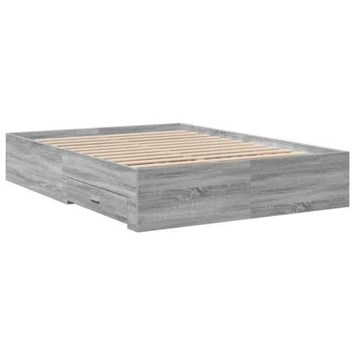 Okvir za krevet s ladicama boja hrasta 140x190 cm drveni - Sivi hrast sonoma 140 x 190 cm Cijena