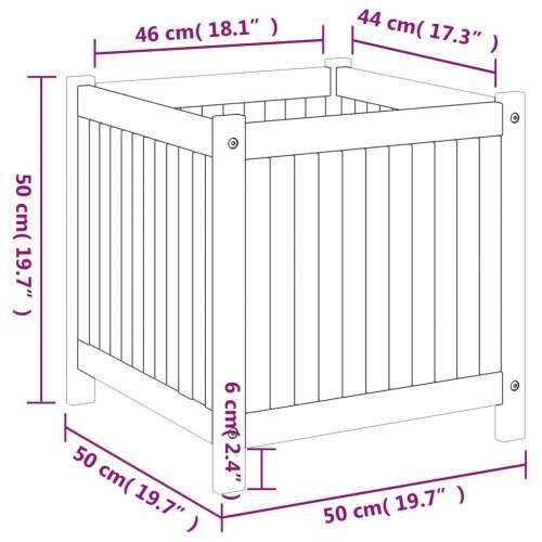 Vrtna sadilica s oblogom 50x50x50 cm od masivnog drva bagrema - 50 x 50 x 50 cm 1 Cijena