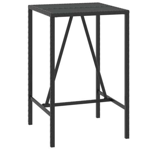 3-dijelni vrtni barski set od poliratana s jastucima crni - Crna Dužina stola 70 cm 2 Cijena