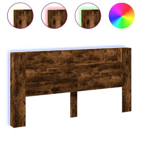 Ormarić za uzglavlje LED boja dimljenog hrasta 200x16,5x103,5cm - Dimljeni hrast 200 x 16.5 x 103.5 cm 1 Cijena