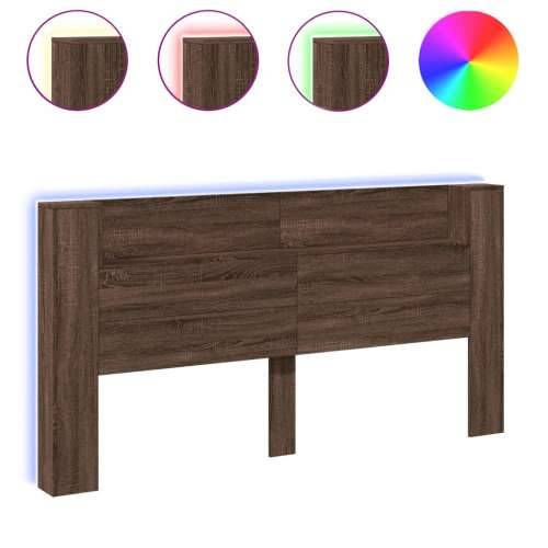 Ormarić za uzglavlje LED boja smeđeg hrasta 200x16,5x103,5 cm - Smeđi hrast 200 x 16.5 x 103.5 cm 1 Cijena