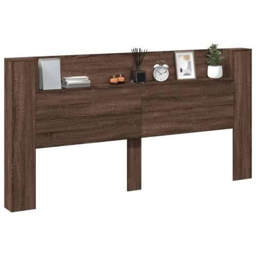 Ormarić za uzglavlje LED boja smeđeg hrasta 200x16,5x103,5 cm - Smeđi hrast 200 x 16.5 x 103.5 cm 1 Cijena