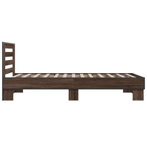 Okvir za krevet smeđi hrast 100x200cm konstruirano drvo i metal - Smeđi hrast 100 x 200 cm Cijena