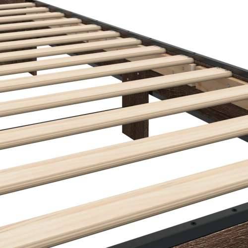Okvir za krevet smeđi hrast 100x200cm konstruirano drvo i metal - Smeđi hrast 100 x 200 cm Cijena