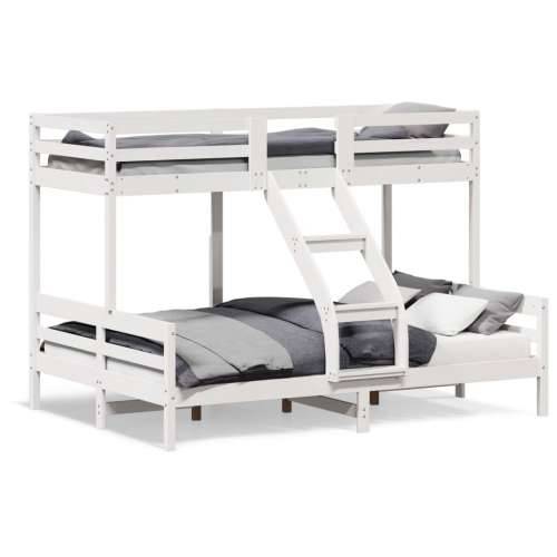 Krevet na kat 80x200/140x200 cm masivna borovina bijela - Bijela 1 Cijena