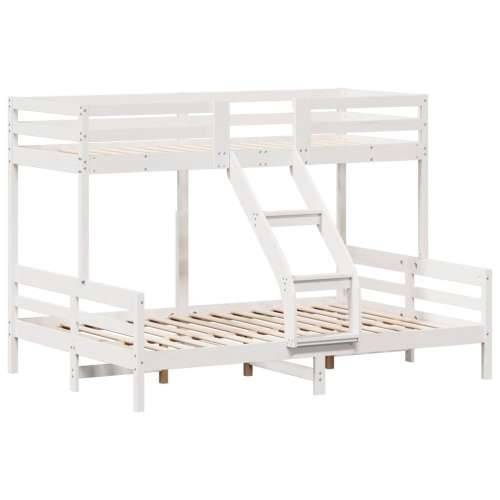 Krevet na kat 80x200/140x200 cm masivna borovina bijela - Bijela 1 Cijena