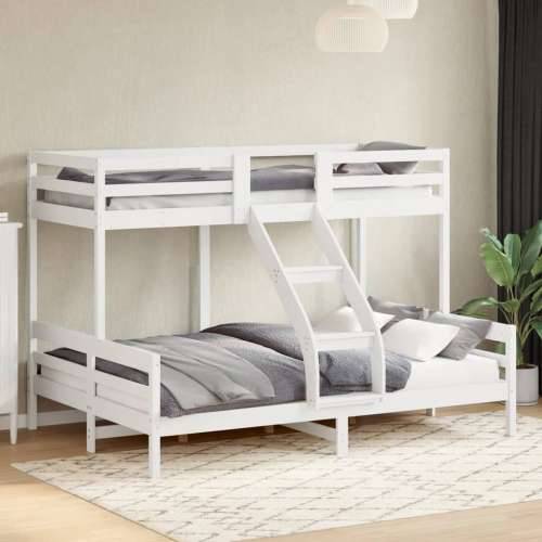 Krevet na kat 80x200/140x200 cm masivna borovina bijela - Bijela 1 Cijena
