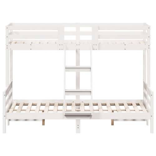 Krevet na kat 80x200/140x200 cm masivna borovina bijela - Bijela 1 Cijena