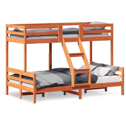 Krevet na kat 90x200/120x200 cm masivna borovina voštano smeđi - Voštano smeđa 1 Cijena