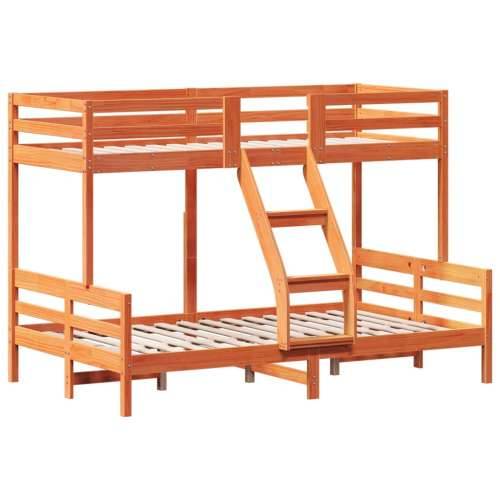 Krevet na kat 90x200/120x200 cm masivna borovina voštano smeđi - Voštano smeđa 1 Cijena