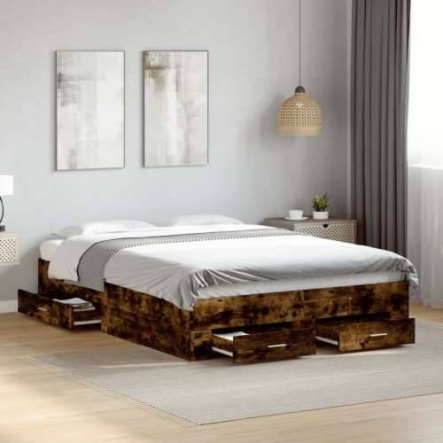 Okvir kreveta s ladicama boja hrasta 135x190 cm - Dimljeni hrast 135 x 190 cm Cijena