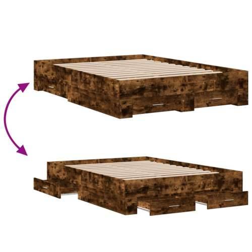 Okvir kreveta s ladicama boja hrasta 135x190 cm - Dimljeni hrast 135 x 190 cm Cijena