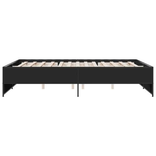 Okvir kreveta crni 140 x 200 cm od konstruiranog drva i metala - Crna 140 x 200 cm Cijena