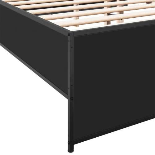 Okvir kreveta crni 140 x 200 cm od konstruiranog drva i metala - Crna 140 x 200 cm Cijena