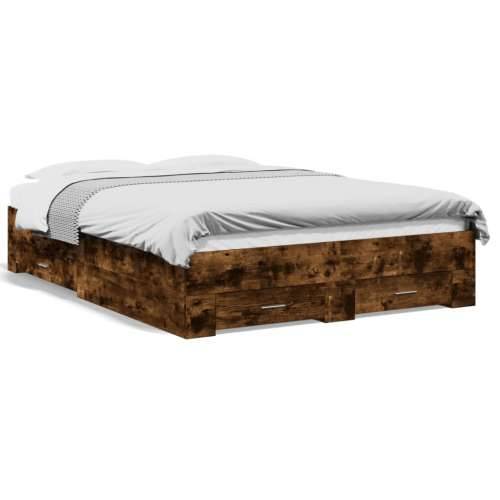 Okvir kreveta s ladicama boja hrasta 140x190 cm - Dimljeni hrast 140 x 190 cm Cijena