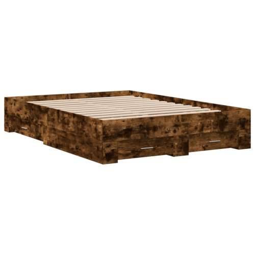 Okvir kreveta s ladicama boja hrasta 140x190 cm - Dimljeni hrast 140 x 190 cm Cijena