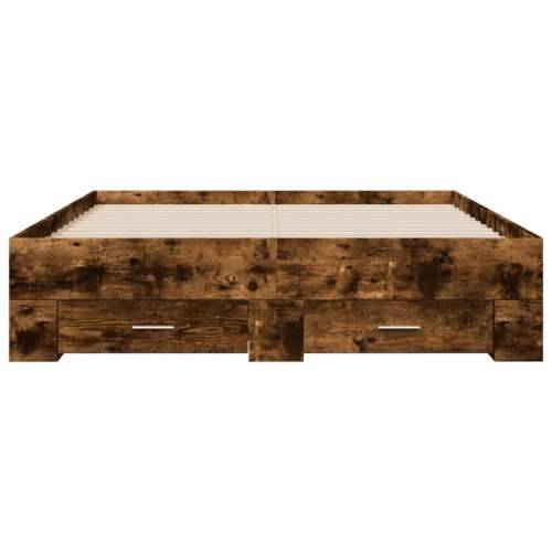 Okvir kreveta s ladicama boja hrasta 140x190 cm - Dimljeni hrast 140 x 190 cm Cijena