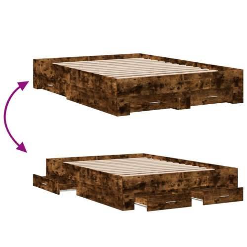 Okvir kreveta s ladicama boja hrasta 140x190 cm - Dimljeni hrast 140 x 190 cm Cijena