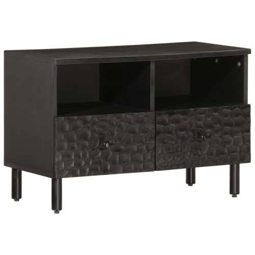 TV ormarić crni 70 x 33 x 46 cm od masivnog drva manga - Crna 1 masivno drvo manga Cijena