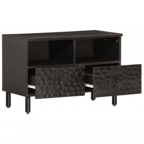 TV ormarić crni 70 x 33 x 46 cm od masivnog drva manga - Crna 1 masivno drvo manga Cijena
