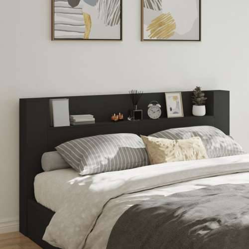 Ormarić za uzglavlje s LED svjetlima crni 200x16,5x103,5 cm - Crna 200 x 16.5 x 103.5 cm 1 Cijena