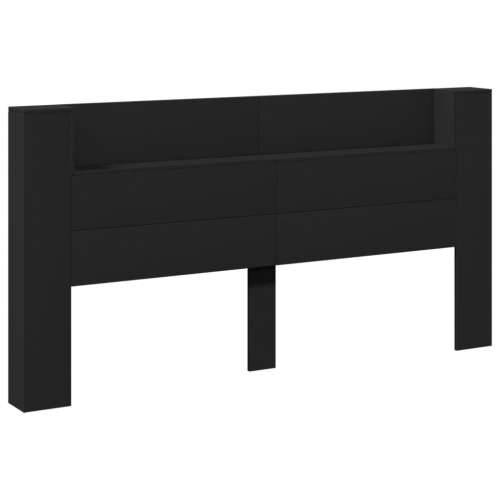 Ormarić za uzglavlje s LED svjetlima crni 200x16,5x103,5 cm - Crna 200 x 16.5 x 103.5 cm 1 Cijena
