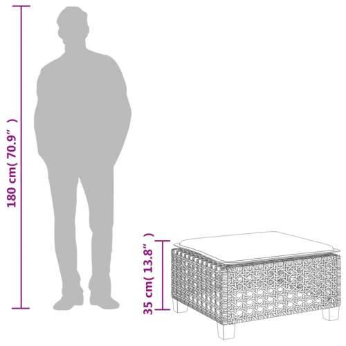Vrtni tabure s jastukom crni 63,5x56x32 cm od poliratana - Crna 1 tkanje s rupama Cijena