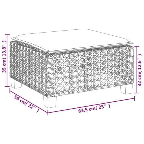 Vrtni tabure s jastukom crni 63,5x56x32 cm od poliratana - Crna 1 tkanje s rupama Cijena