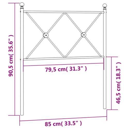 Metalno uzglavlje bijelo 80 cm - Bijela 80 cm 1 Cijena