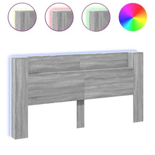 Ormarić za uzglavlje LED sivom sonomom 200x16,5x103,5 cm - Sivi hrast sonoma 200 x 16.5 x 103.5 cm 1 Cijena