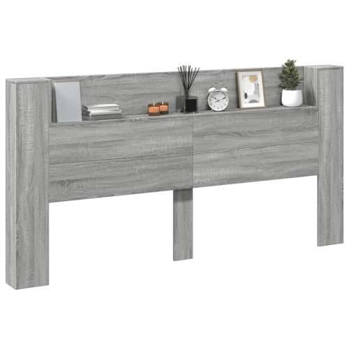 Ormarić za uzglavlje LED sivom sonomom 200x16,5x103,5 cm - Sivi hrast sonoma 200 x 16.5 x 103.5 cm 1 Cijena
