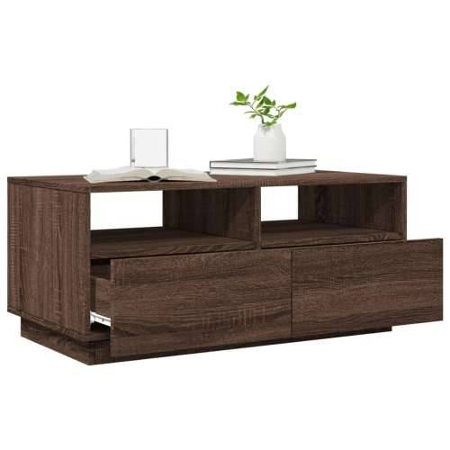 Stolić za kavu s LED svjetlima smeđi hrast 90x49x40 cm - Smeđi hrast 1 90 cm Cijena