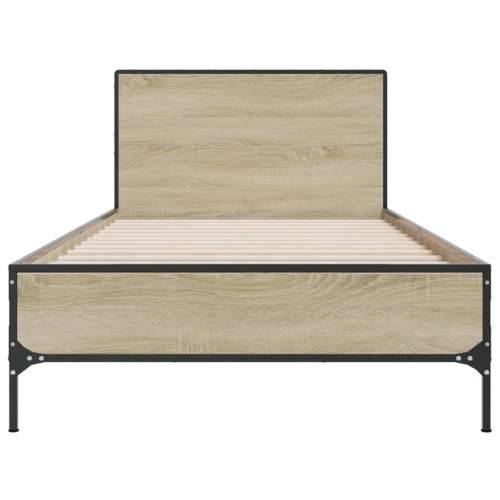 Okvir za krevet boja hrasta 100x200cm konstruirano drvo i metal - sonoma hrast 100 x 200 cm Cijena