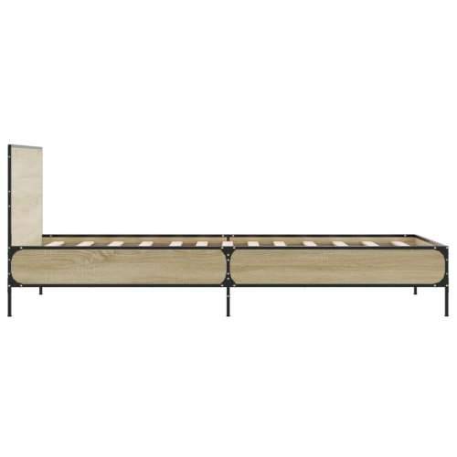Okvir za krevet boja hrasta 100x200cm konstruirano drvo i metal - sonoma hrast 100 x 200 cm Cijena
