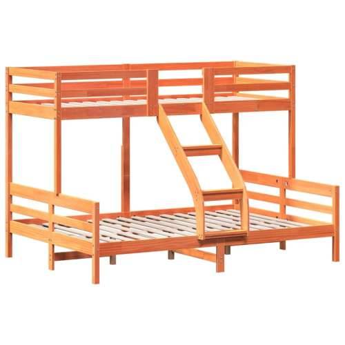 Krevet na kat 80x200/140x200 cm masivna borovina voštano smeđi - Voštano smeđa 1 Cijena