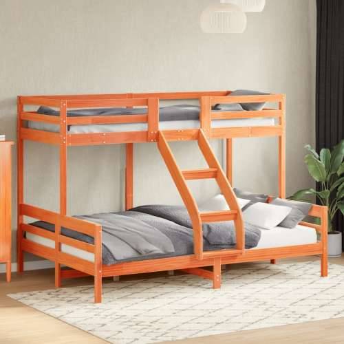 Krevet na kat 80x200/140x200 cm masivna borovina voštano smeđi - Voštano smeđa 1 Cijena