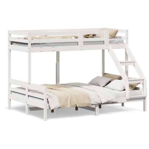 Krevet na kat 80x200/140x200 cm masivna borovina bijela - Bijela 1 Cijena