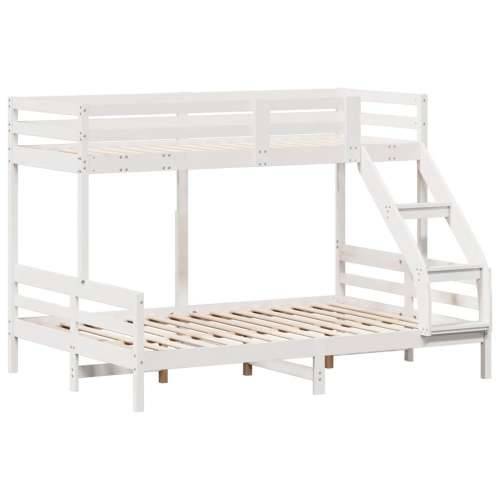 Krevet na kat 80x200/140x200 cm masivna borovina bijela - Bijela 1 Cijena