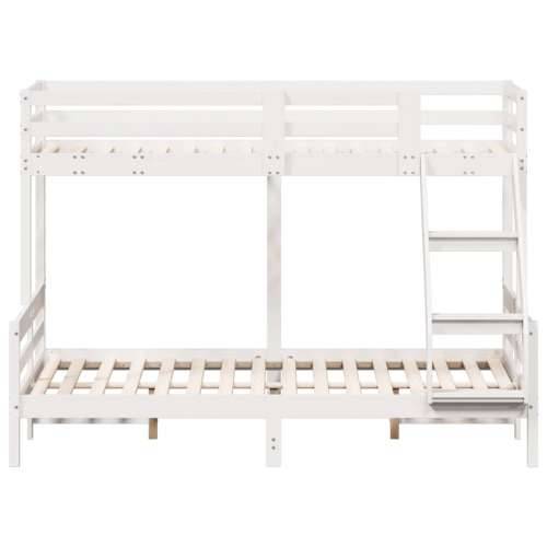 Krevet na kat 80x200/140x200 cm masivna borovina bijela - Bijela 1 Cijena